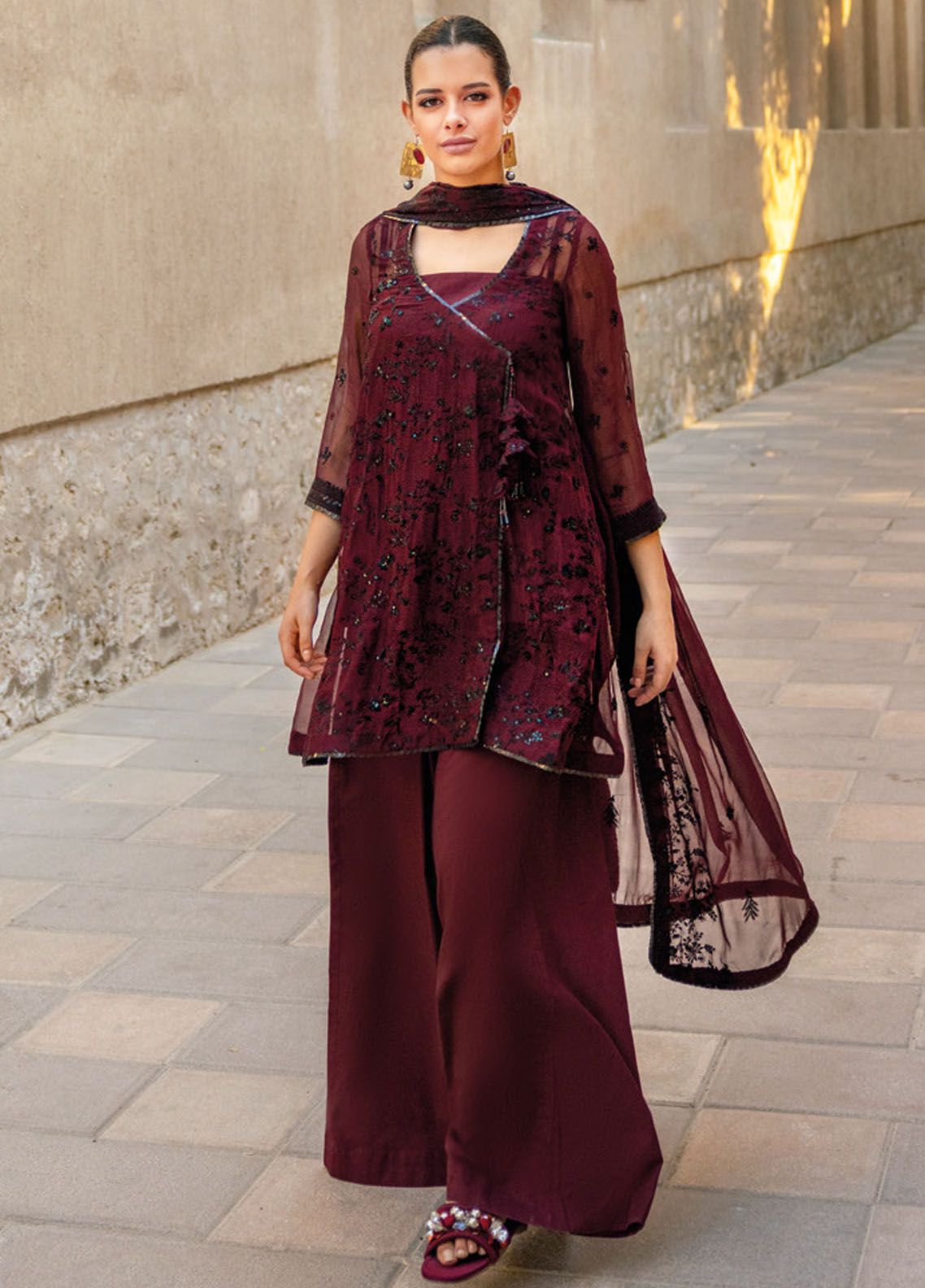 Gul Ahmed Embroidered Raw Silk Suits Unstitched 3 Piece GA24LF FE-42012 - Festive Collection