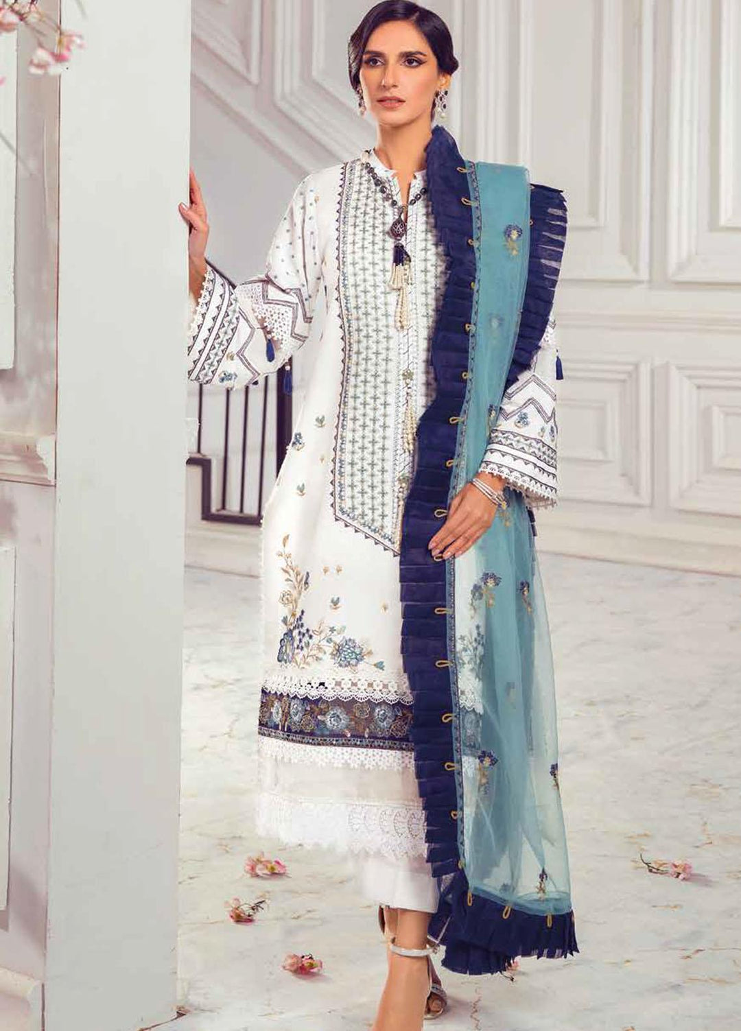 Gul Ahmed Embroidered Lawn Suits Unstitched 3 Piece GA22FS LSV-22012 - Summer Collection