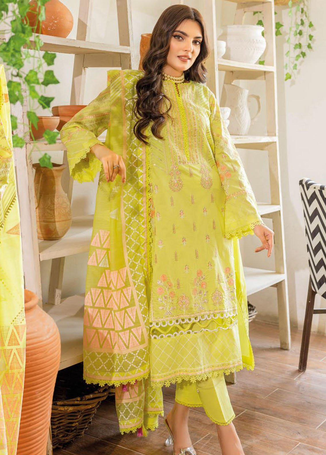Gul Ahmed Embroidered Lawn Suits Unstitched 3 Piece GA23PS LSV-32003 - Summer Collection main image 1