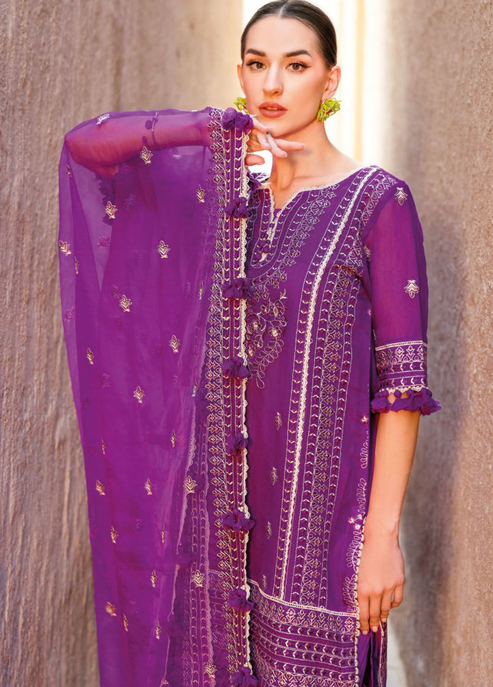 Gul Ahmed Embroidered Net Suits Unstitched 3 Piece GA24LF FE-42019 - Festive Collection