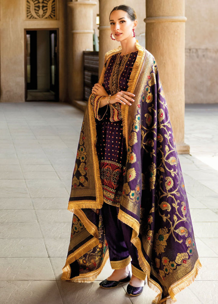 Gul Ahmed Embroidered Raw Silk Suits Unstitched 3 Piece GA24LF FE-42079 - Festive Collection