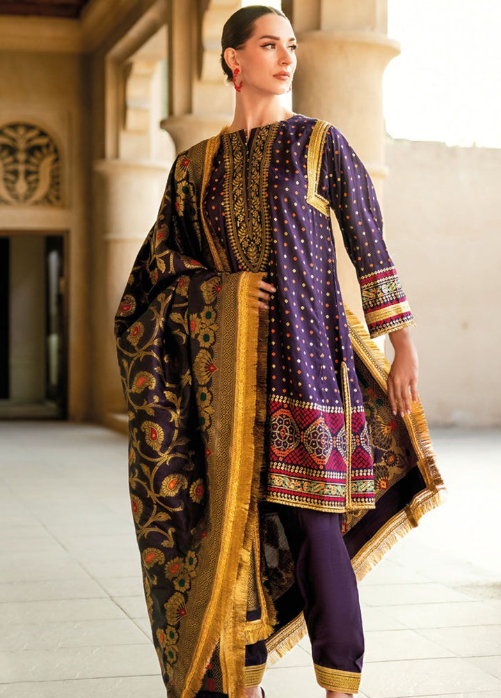 Gul Ahmed Embroidered Raw Silk Suits Unstitched 3 Piece GA24LF FE-42079 - Festive Collection