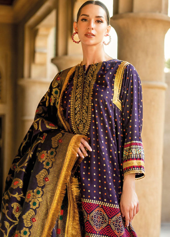 Gul Ahmed Embroidered Raw Silk Suits Unstitched 3 Piece GA24LF FE-42079 - Festive Collection