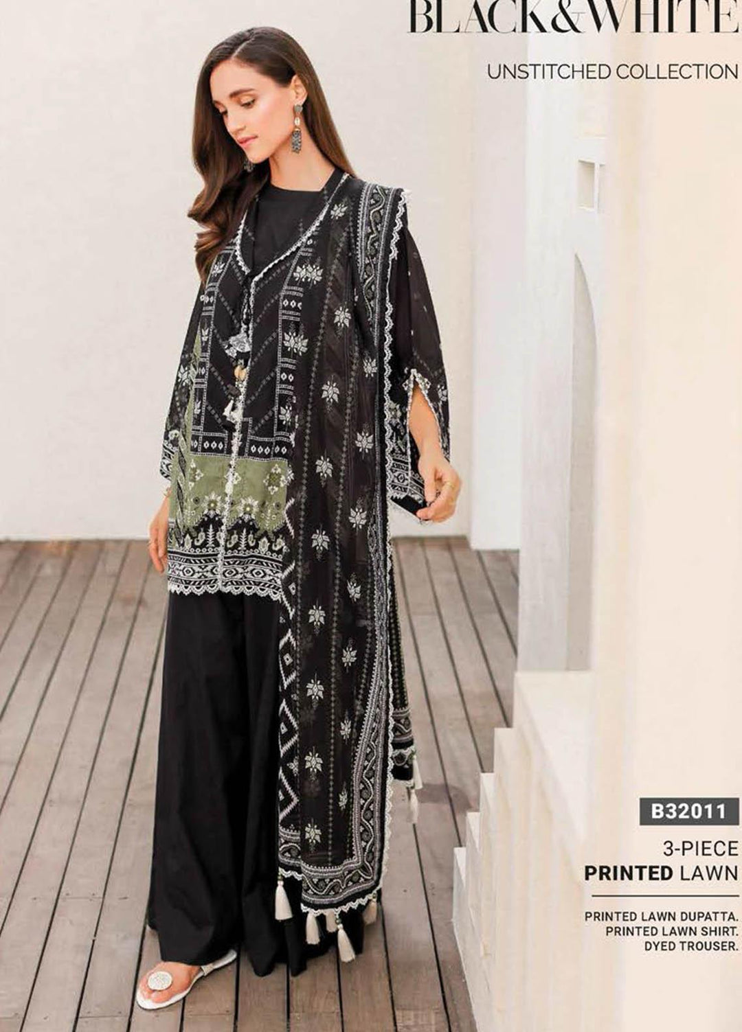 Essential Lawn By Gul Ahmed Printed Lawn Suits Unstitched 3 Piece GA23E B-32011 - Summer Collection