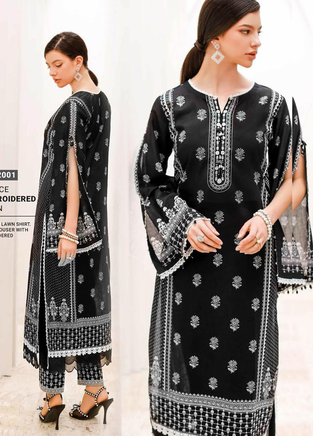 Essential Lawn By Gul Ahmed Embroidered Lawn Suits Unstitched 2 Piece GA23E BT-32001 - Summer Collection