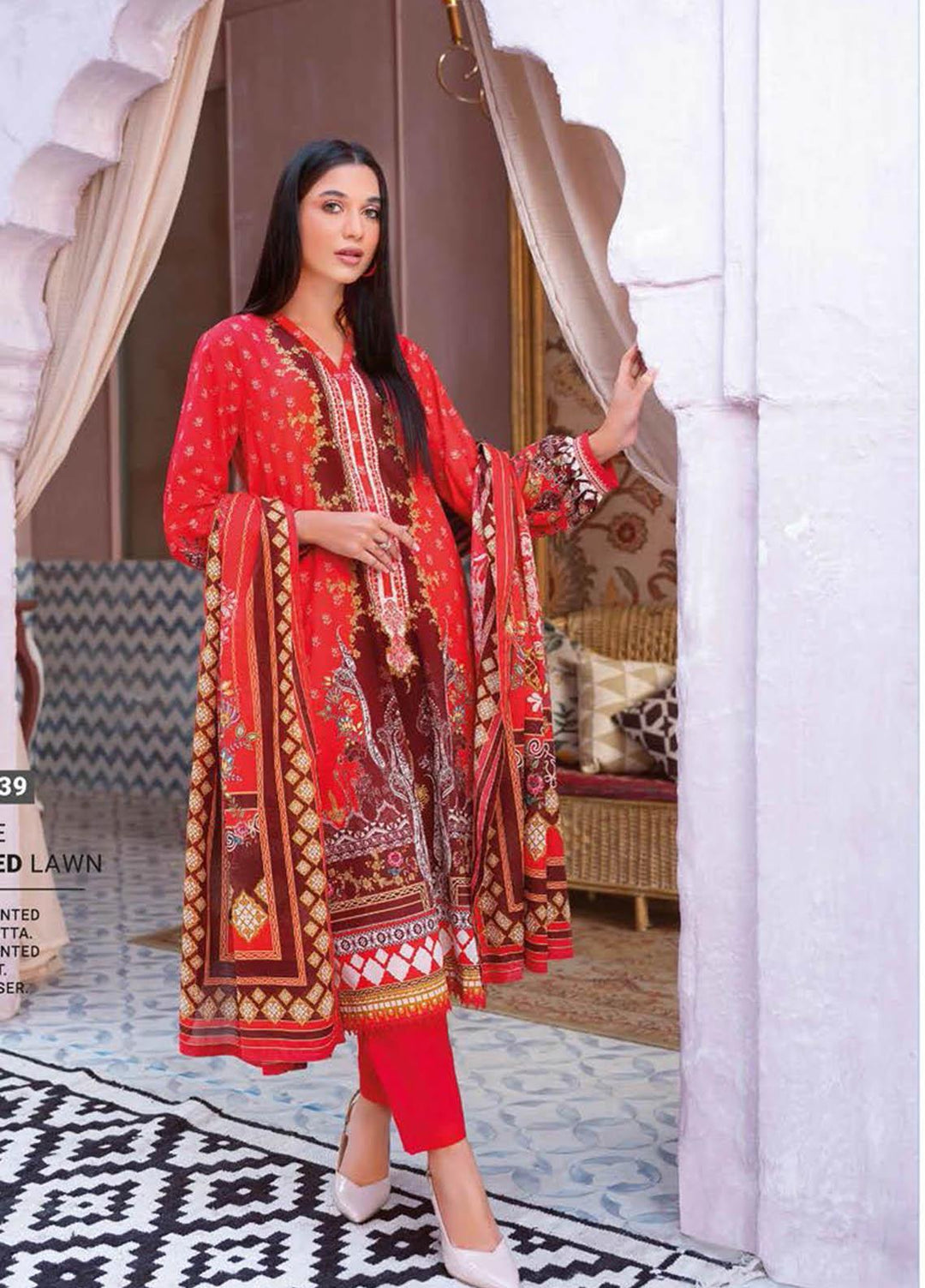 Essential Lawn By Gul Ahmed Printed Lawn Suits Unstitched 3 Piece GA23E CL-32139 - Summer Collection