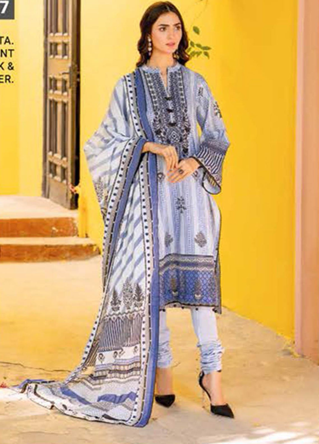 Essential Lawn By Gul Ahmed Embroidered Lawn Suits Unstitched 3 Piece GA23E CL-32157 - Summer Collection