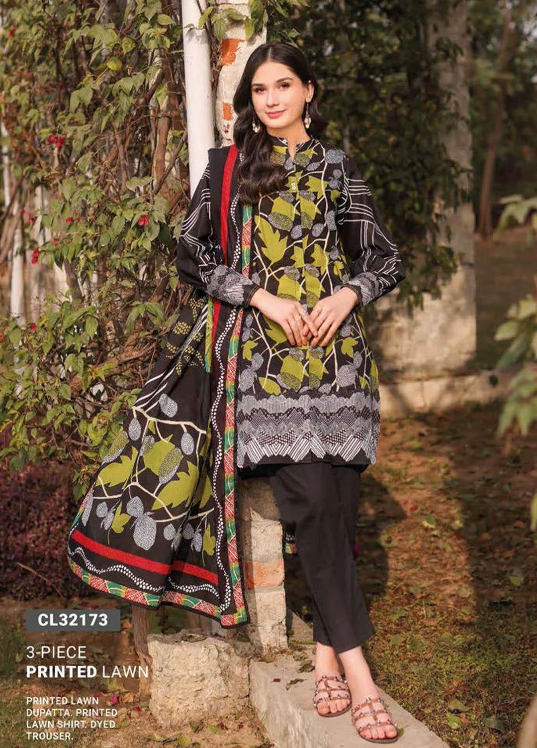 Essential Lawn By Gul Ahmed Printed Lawn Suits Unstitched 3 Piece GA23E CL-32173 - Summer Collection