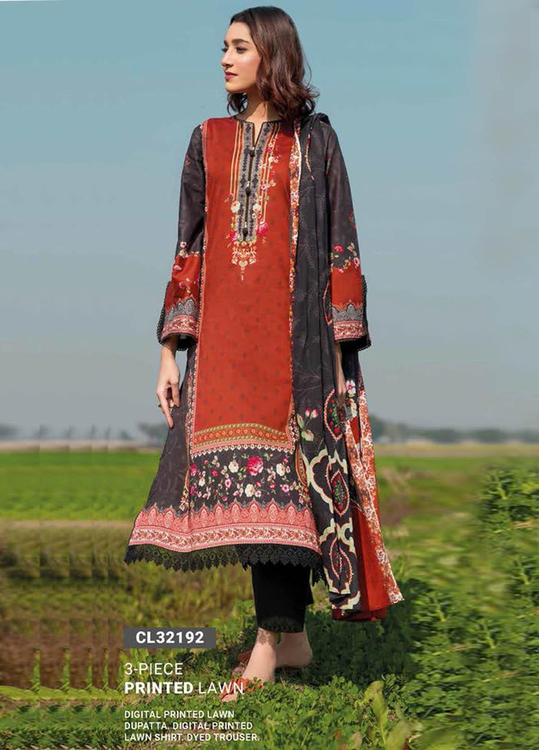 Essential Lawn By Gul Ahmed Printed Lawn Suits Unstitched 3 Piece GA23E CL-32192 - Summer Collection