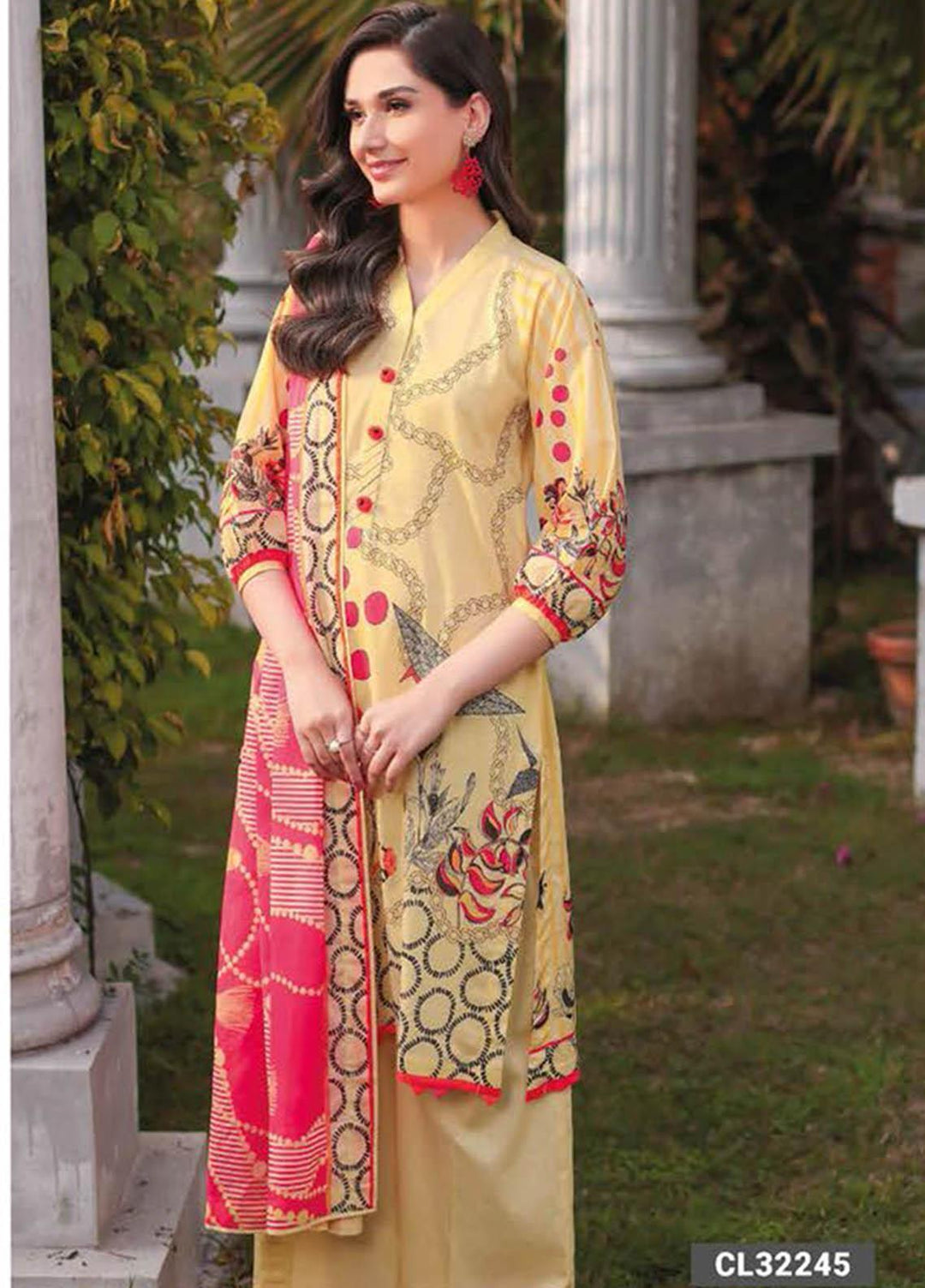 Essential Lawn By Gul Ahmed Printed Lawn Suits Unstitched 3 Piece GA23E CL-32245 - Summer Collection