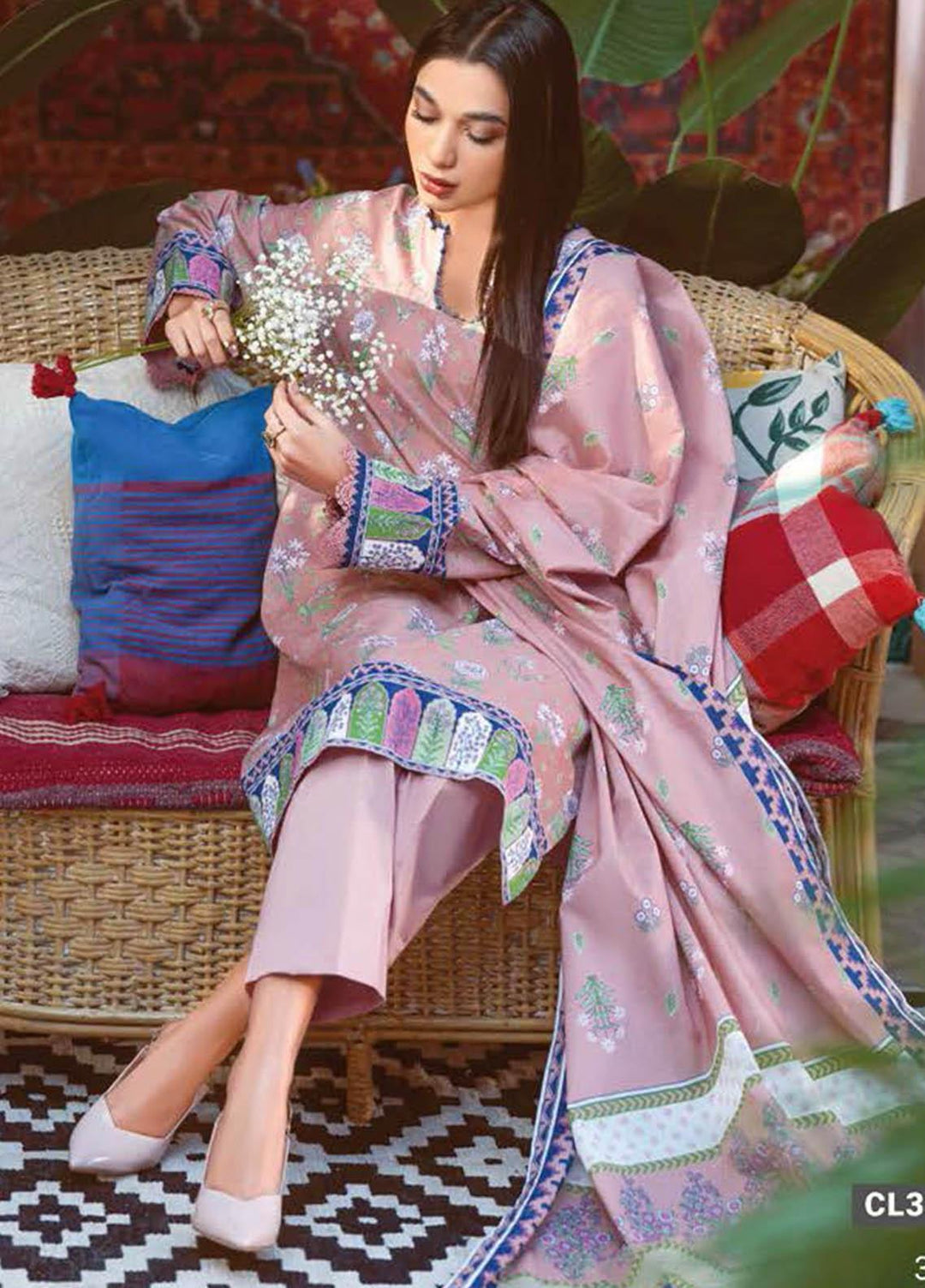 Essential Lawn By Gul Ahmed Printed Lawn Suits Unstitched 3 Piece GA23E CL-32261A - Summer Collection