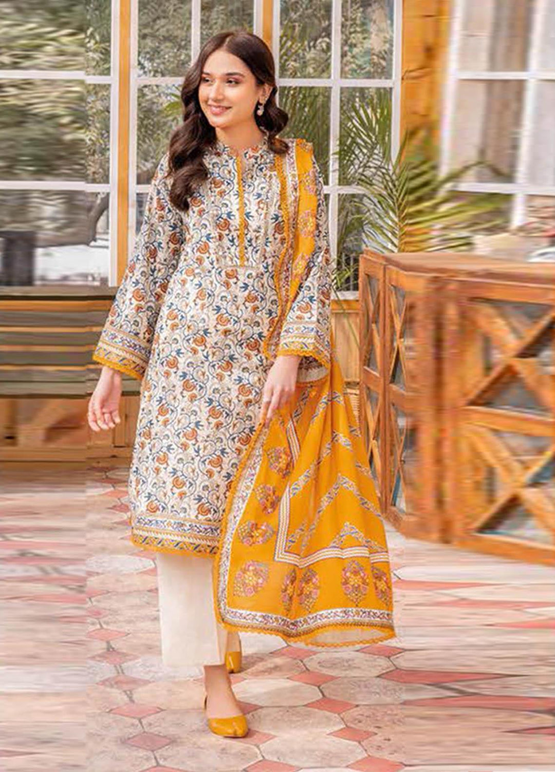 Essential Lawn By Gul Ahmed Printed Lawn Suits Unstitched 3 Piece GA23E CL-32285B - Summer Collection