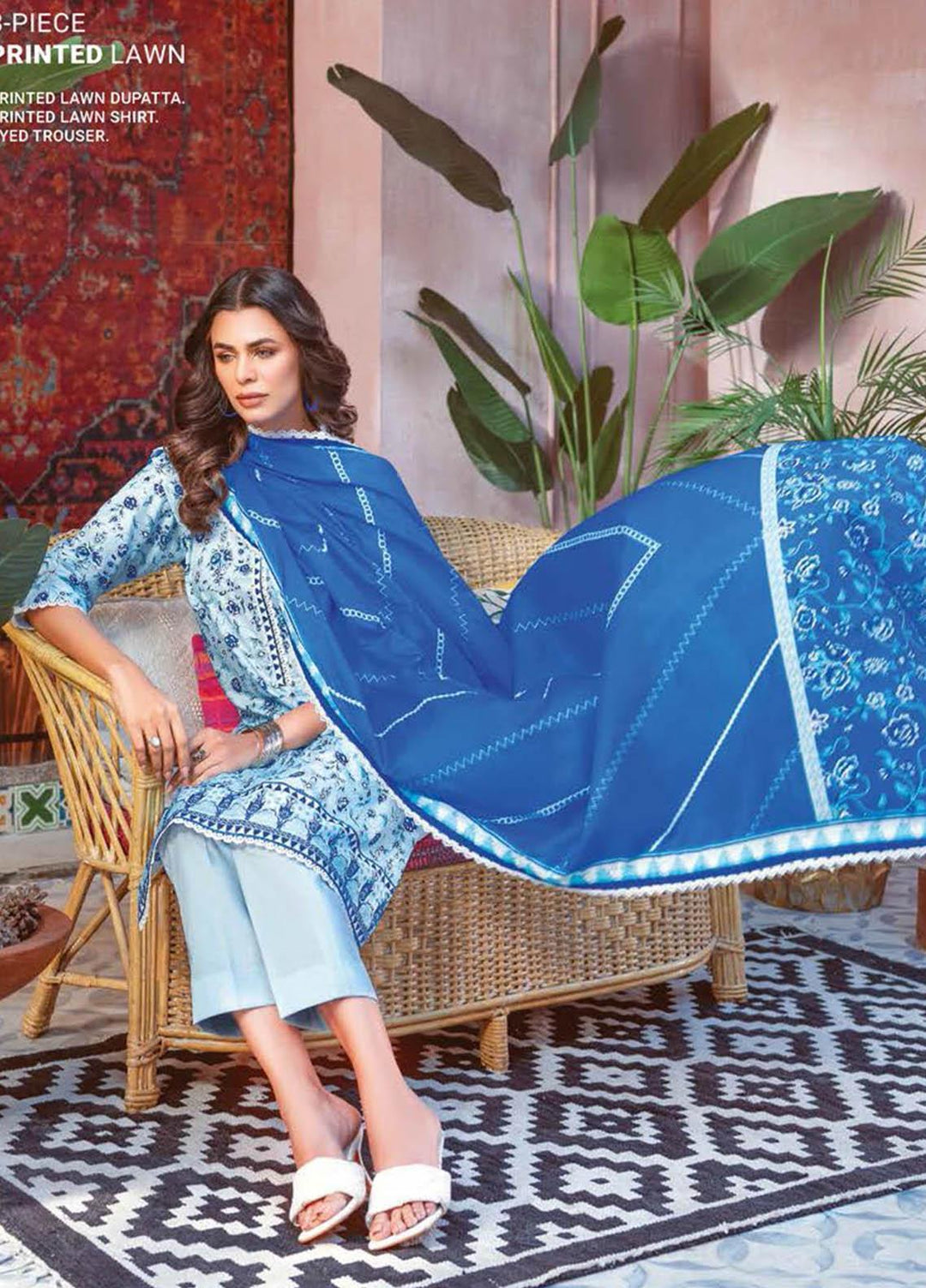 Essential Lawn By Gul Ahmed Printed Lawn Suits Unstitched 3 Piece GA23E CL-32289A - Summer Collection