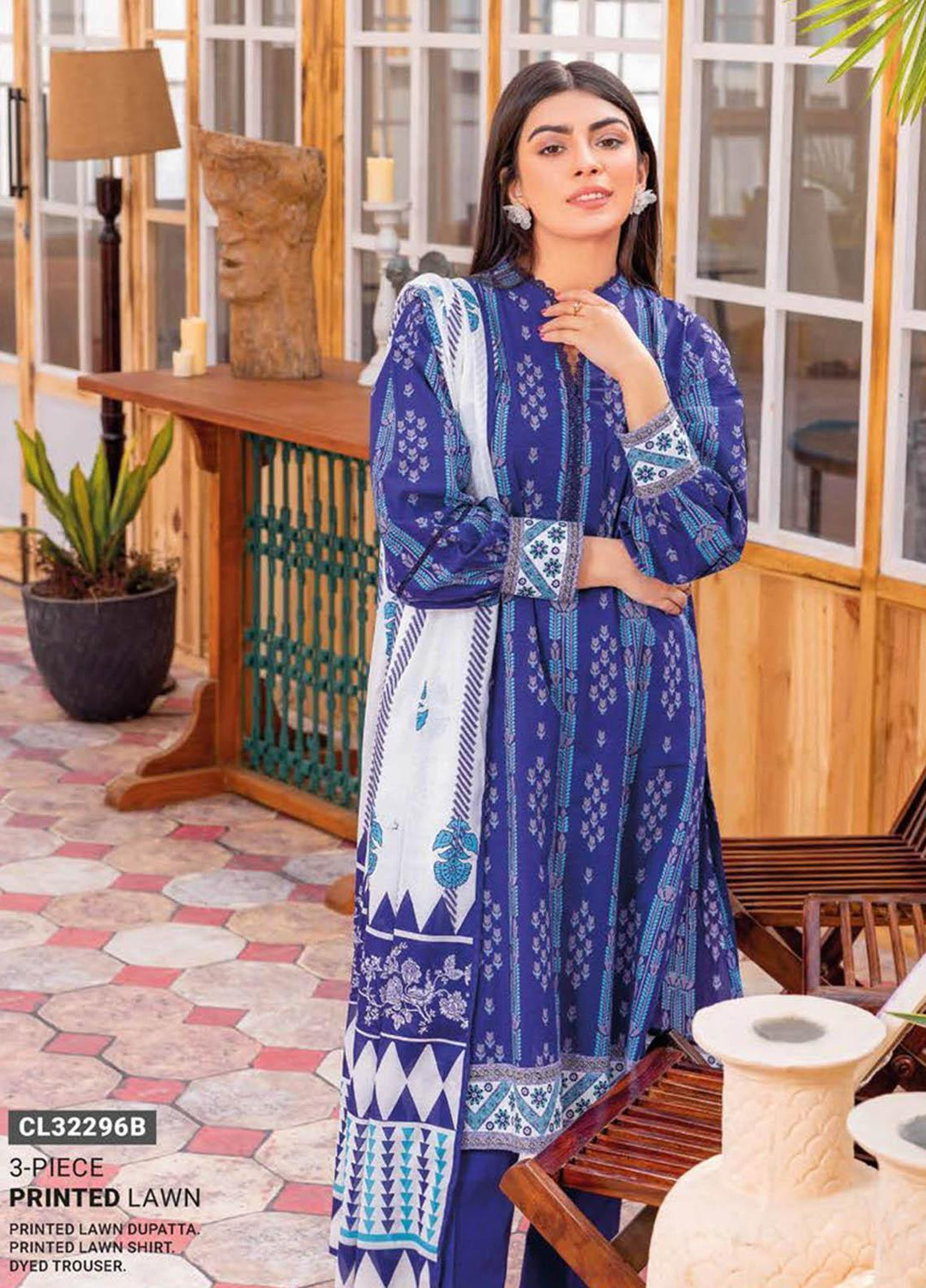 Essential Lawn By Gul Ahmed Printed Lawn Suits Unstitched 3 Piece GA23E CL-32296A - Summer Collection