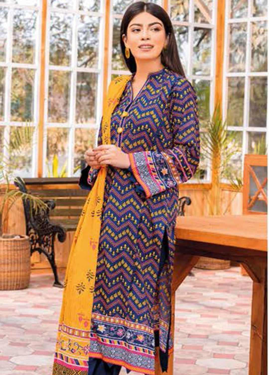 Essential Lawn By Gul Ahmed Printed Lawn Suits Unstitched 3 Piece GA23E CL-32297A - Summer Collection