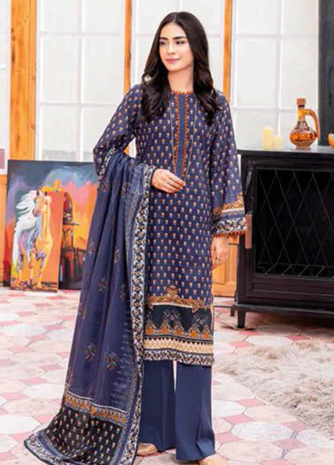 Essential Lawn By Gul Ahmed Printed Lawn Suits Unstitched 3 Piece GA23E CL-32339A - Summer Collection