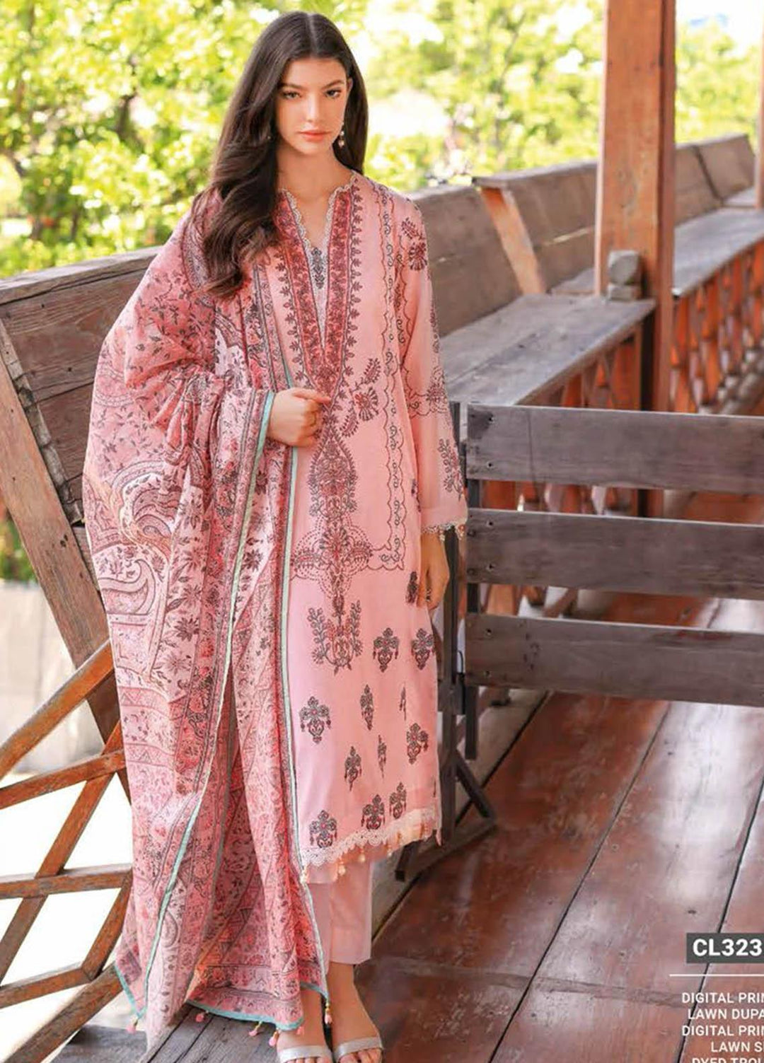 Essential Lawn By Gul Ahmed Printed Lawn Suits Unstitched 3 Piece GA23E CL-32342 - Summer Collection