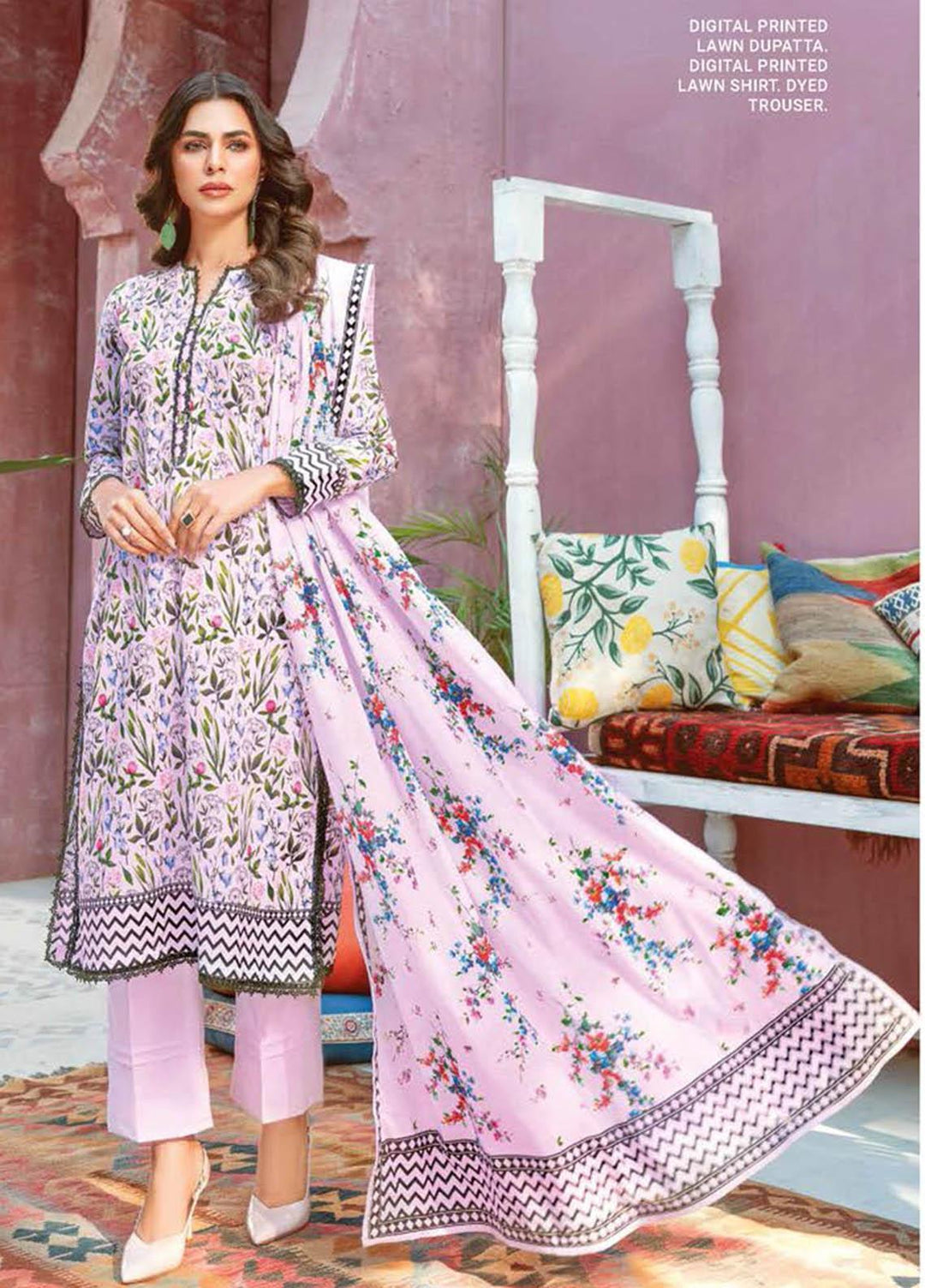 Essential Lawn By Gul Ahmed Printed Lawn Suits Unstitched 3 Piece GA23E CL-32357A - Summer Collection