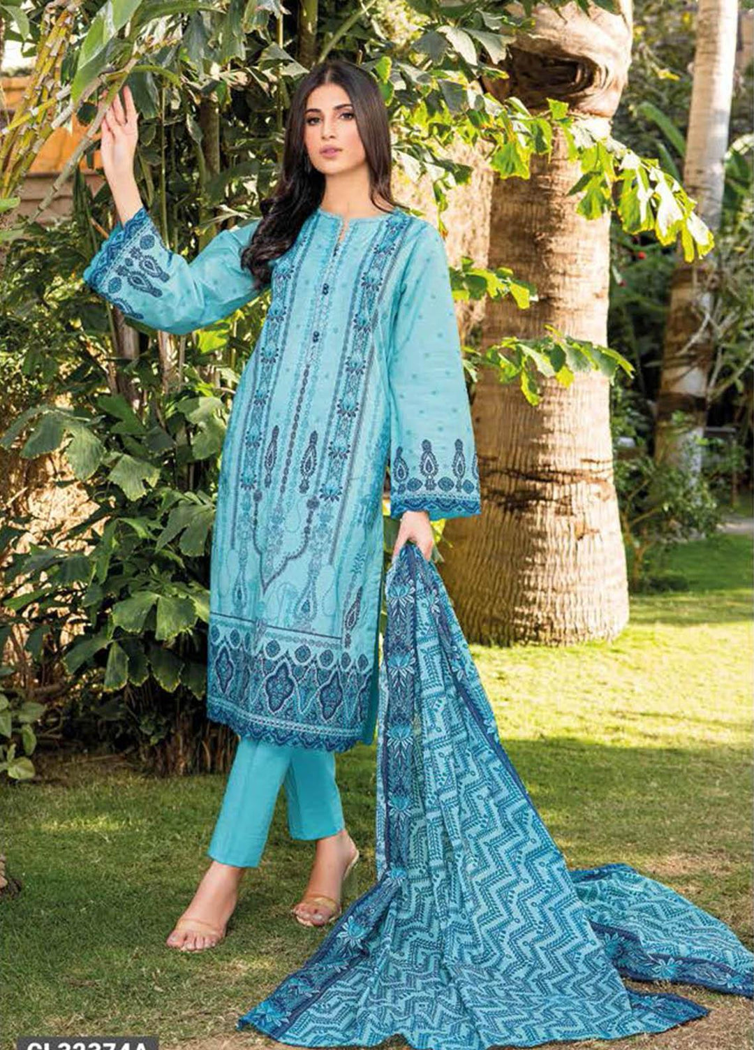 Essential Lawn By Gul Ahmed Printed Lawn Suits Unstitched 3 Piece GA23E CL-32374A - Summer Collection