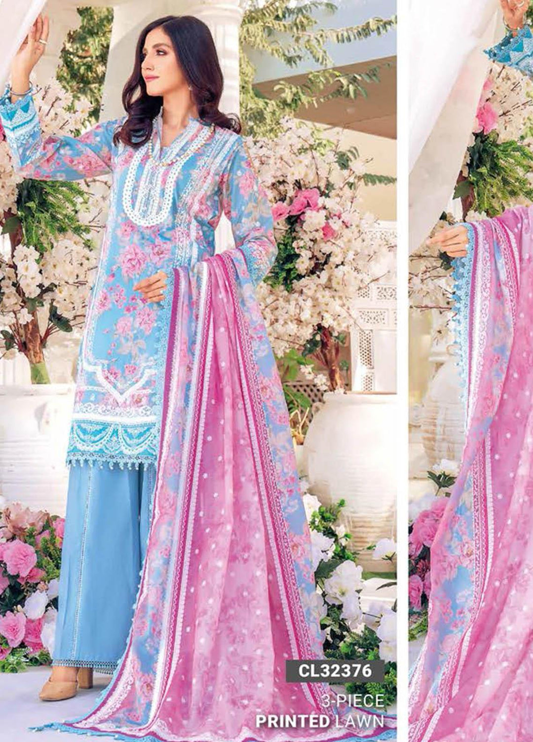 Essential Lawn By Gul Ahmed Printed Lawn Suits Unstitched 3 Piece GA23E CL-32376 - Summer Collection