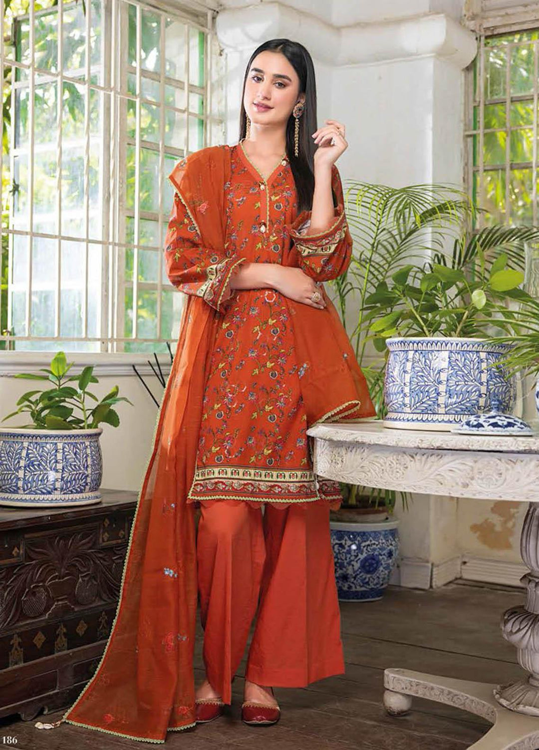 Essential Lawn By Gul Ahmed Embroidered Lawn Suits Unstitched 3 Piece GA23E CN-32009 - Summer Collection