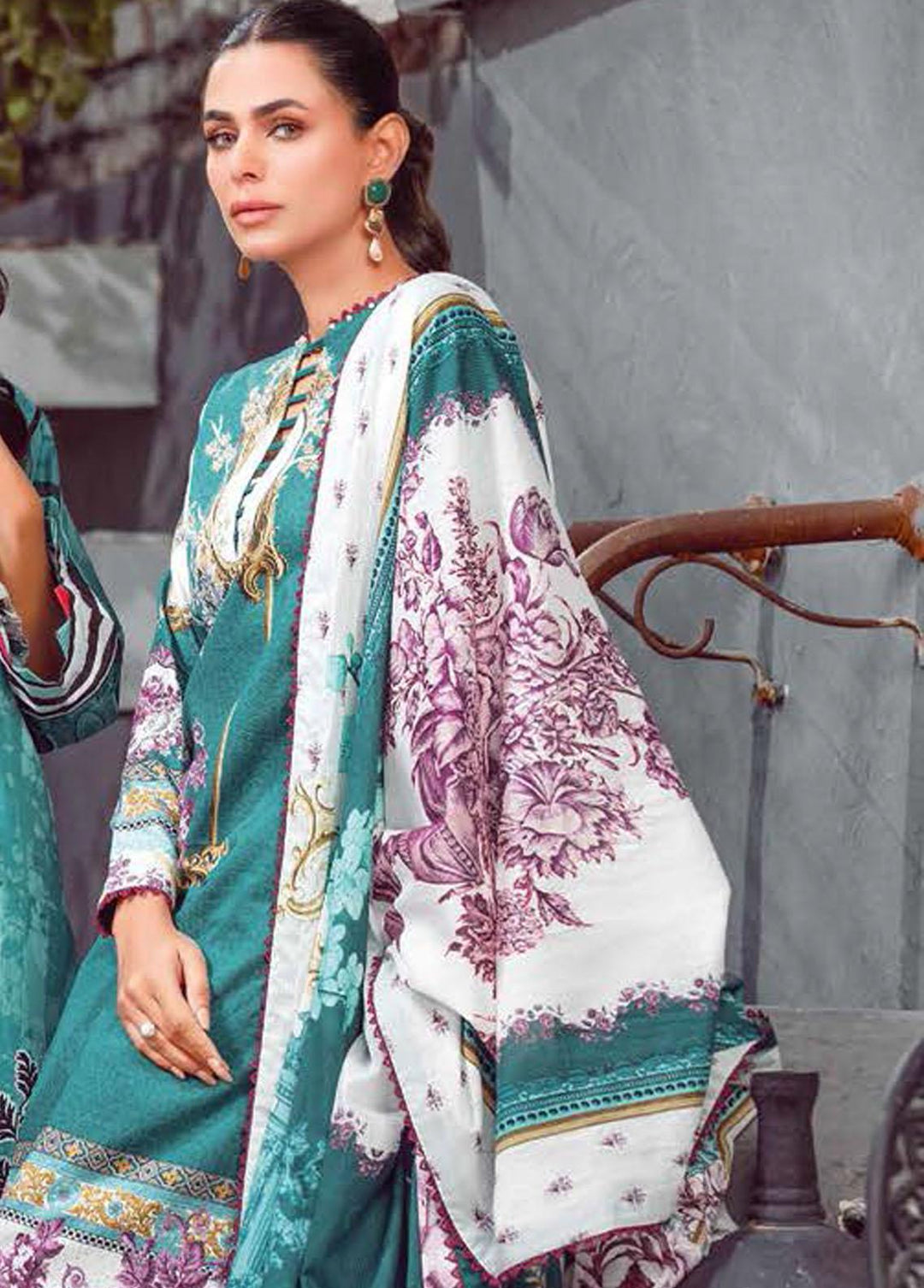 Essential Lawn By Gul Ahmed Printed Lawn Suits Unstitched 3 Piece GA23E DB-32001B - Summer Collection