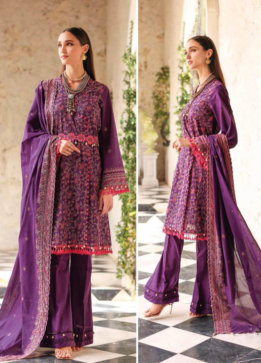 Essential Lawn By Gul Ahmed Embroidered Lawn Suits Unstitched 3 Piece GA23E DN-32034 - Summer Collection