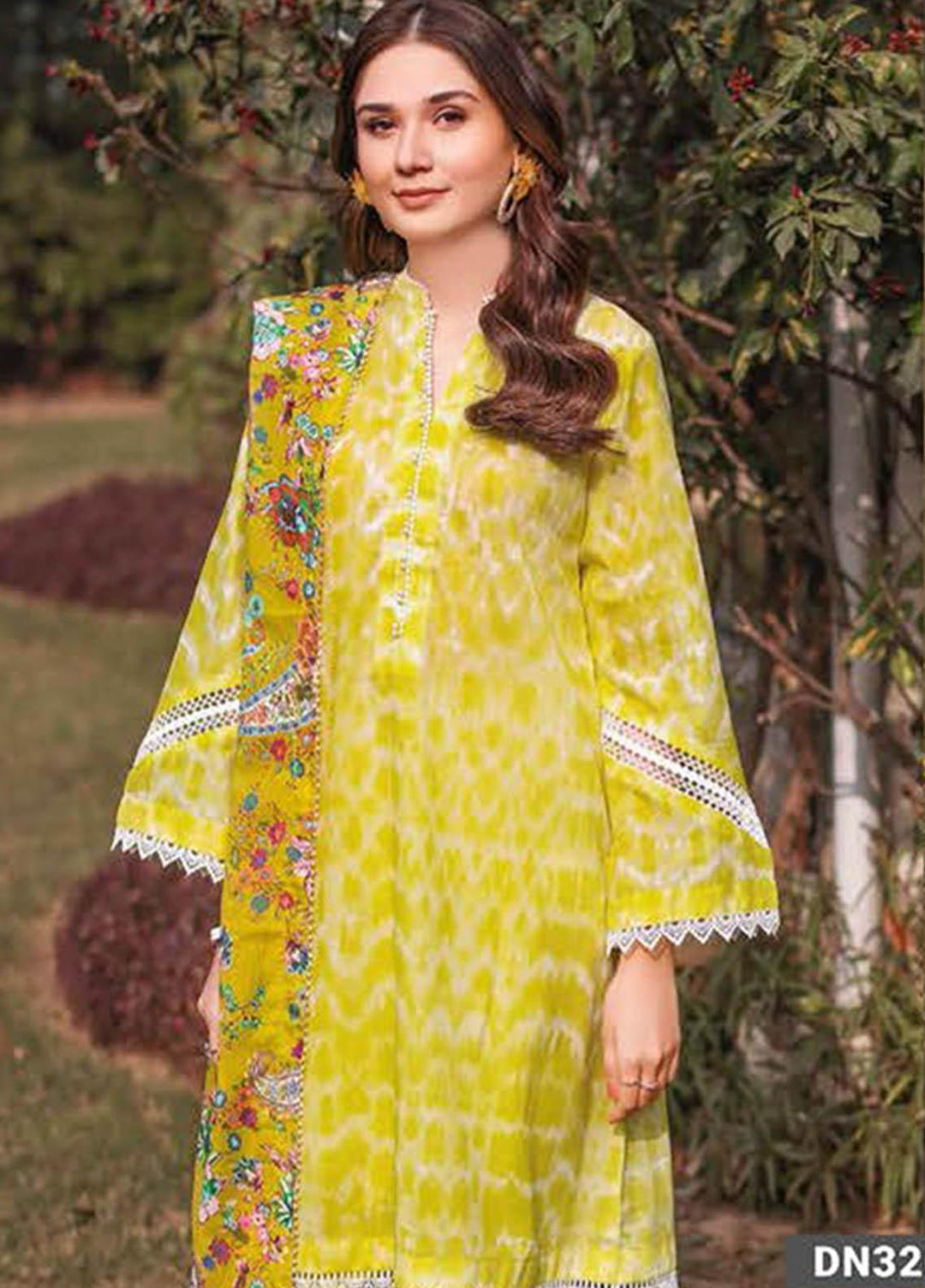 Essential Lawn By Gul Ahmed Embroidered Lawn Suits Unstitched 3 Piece GA23E DN-32064 - Summer Collection