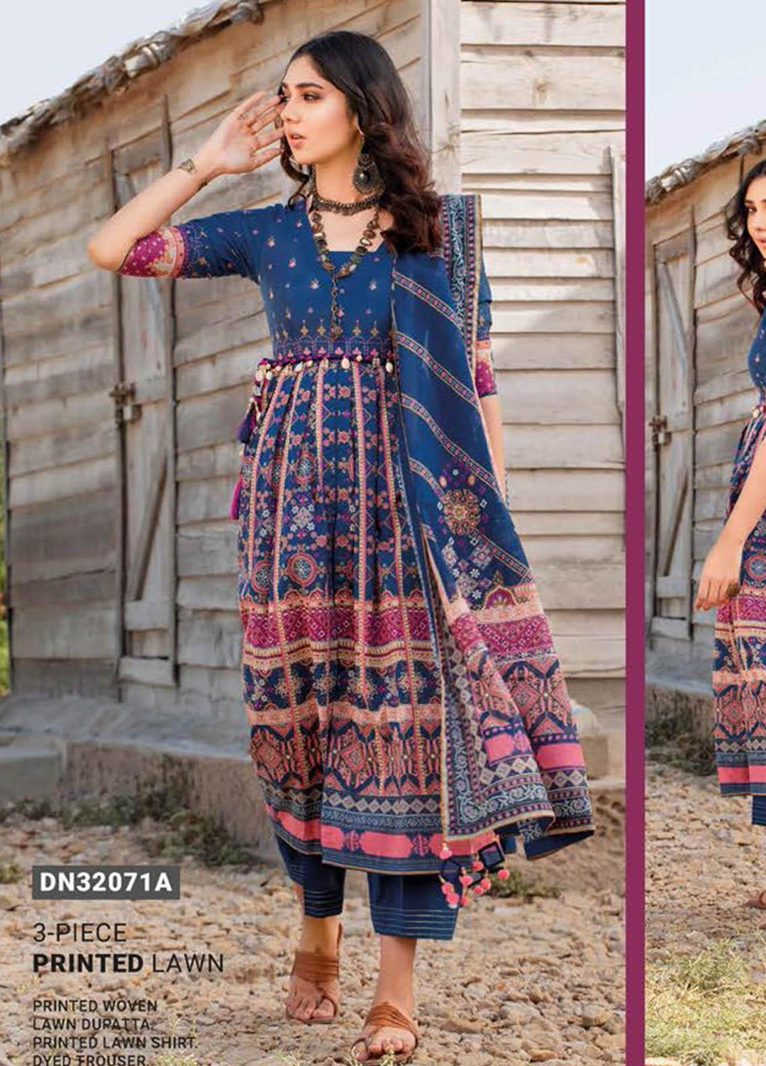 Essential Lawn By Gul Ahmed Printed Lawn Suits Unstitched 3 Piece GA23E DN-32071A - Summer Collection