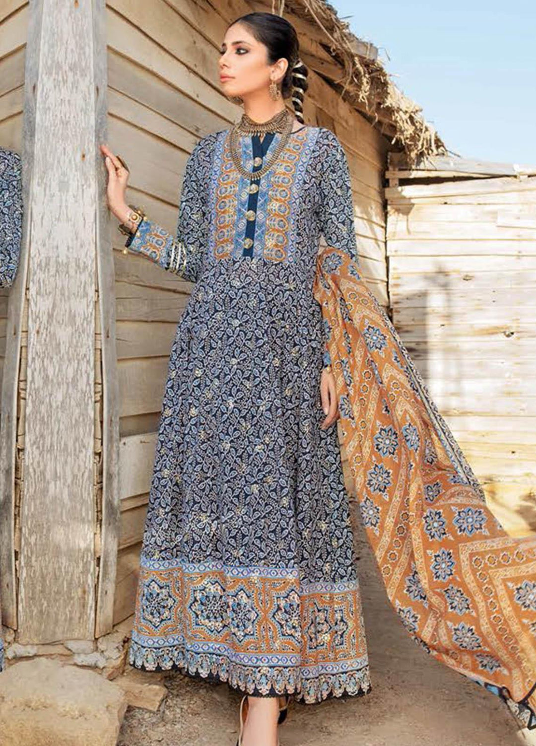 Essential Lawn By Gul Ahmed Printed Lawn Suits Unstitched 3 Piece GA23E DN-32091B - Summer Collection