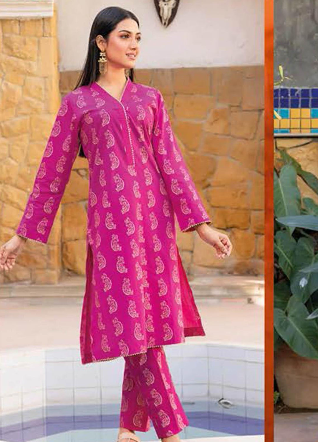 Essential Lawn By Gul Ahmed Printed Lawn Suits Unstitched 2 Piece GA23E TL-32050 - Summer Collection