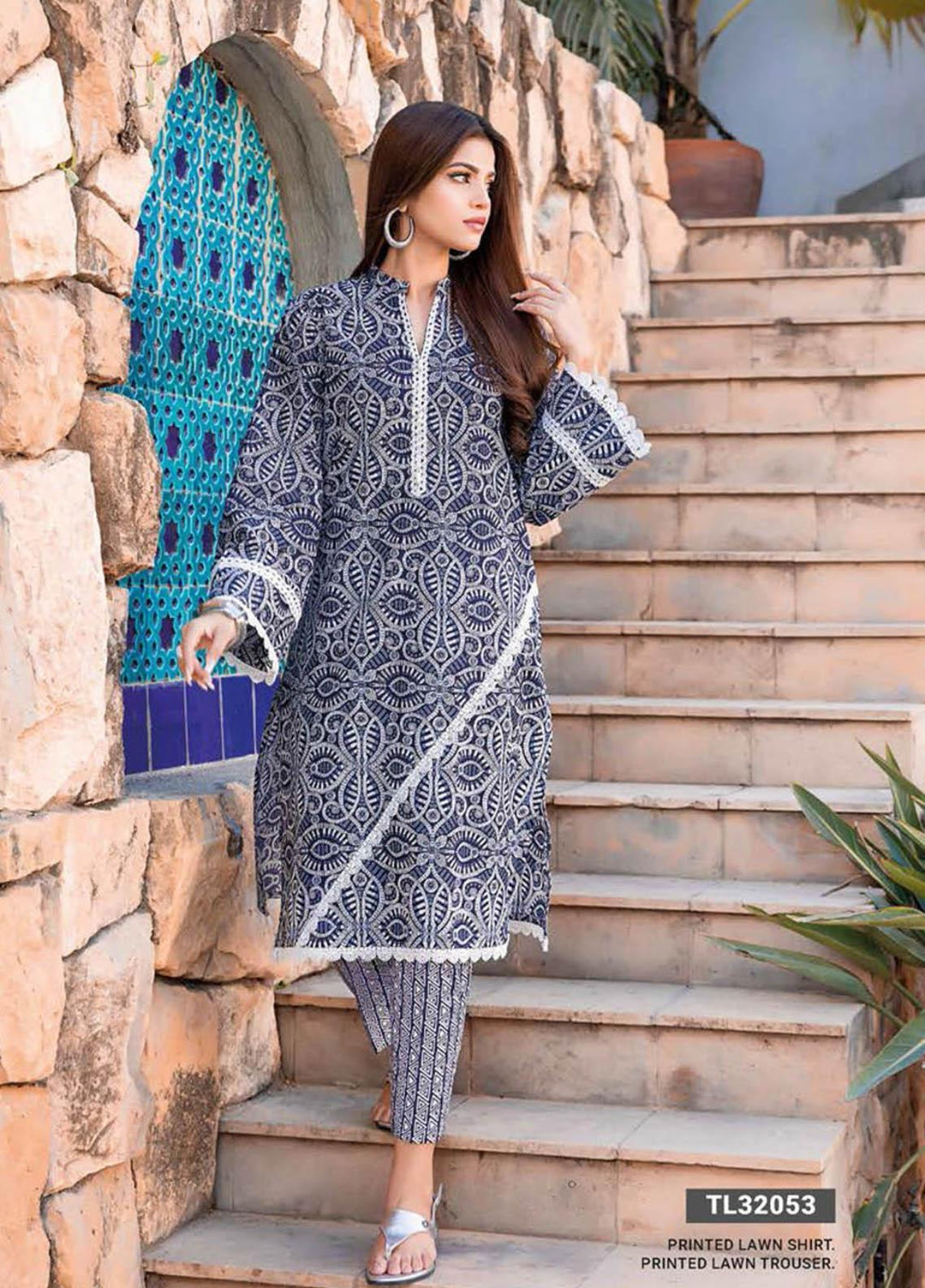 Essential Lawn By Gul Ahmed Printed Lawn Suits Unstitched 2 Piece GA23E TL-32053 - Summer Collection