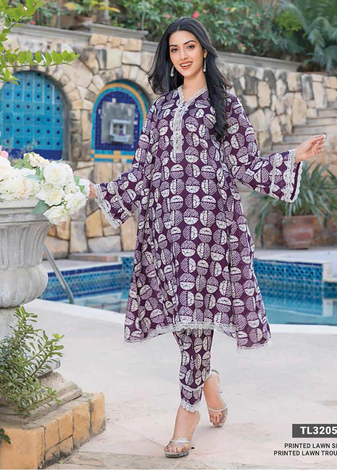 Essential Lawn By Gul Ahmed Printed Lawn Suits Unstitched 2 Piece GA23E TL-32054 - Summer Collection