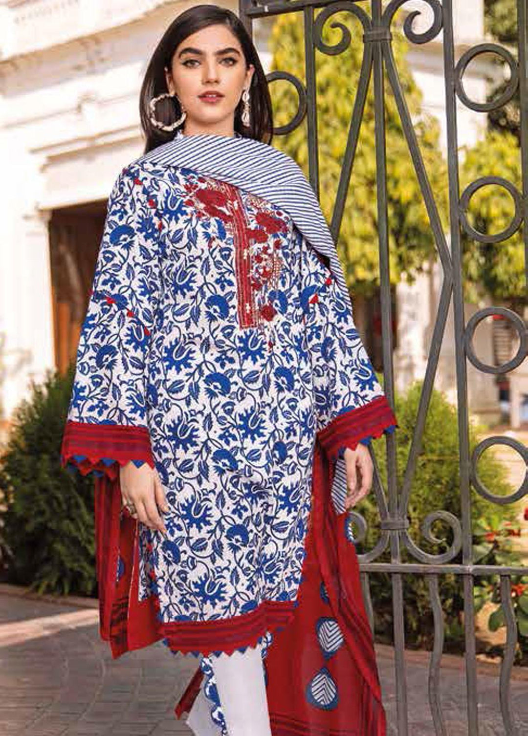 Gul Ahmed Embroidered Lawn Suits Unstitched 3 Piece GA22SB CL-1193 - Summer Collection