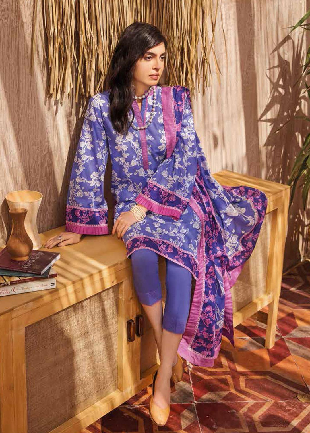 Gul Ahmed Printed Lawn Suits Unstitched 3 Piece GA22SB CL-1241 B - Summer Collection
