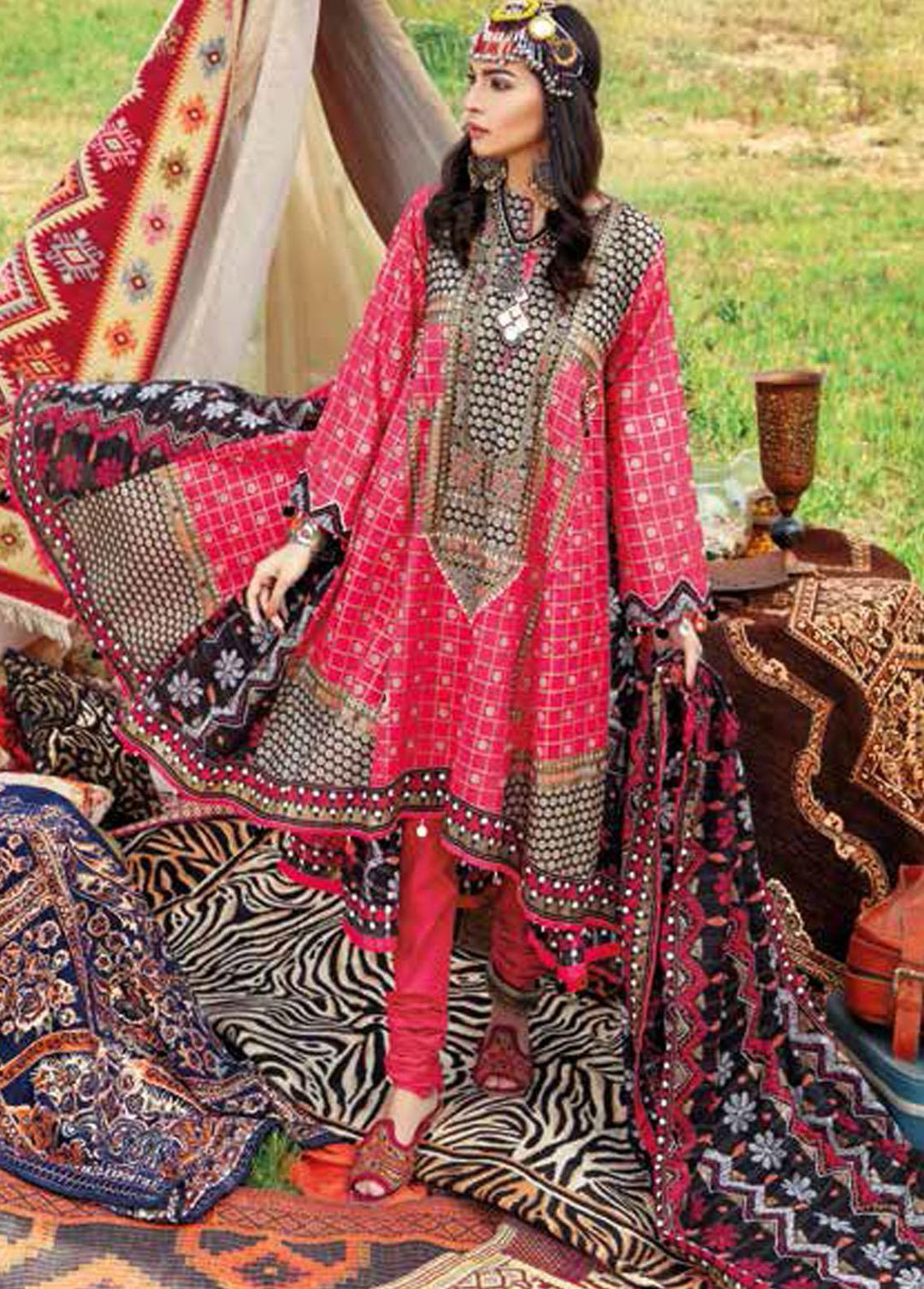 Gul Ahmed Embroidered Lawn Suits Unstitched 3 Piece GA22SB CL-1245 - Summer Collection