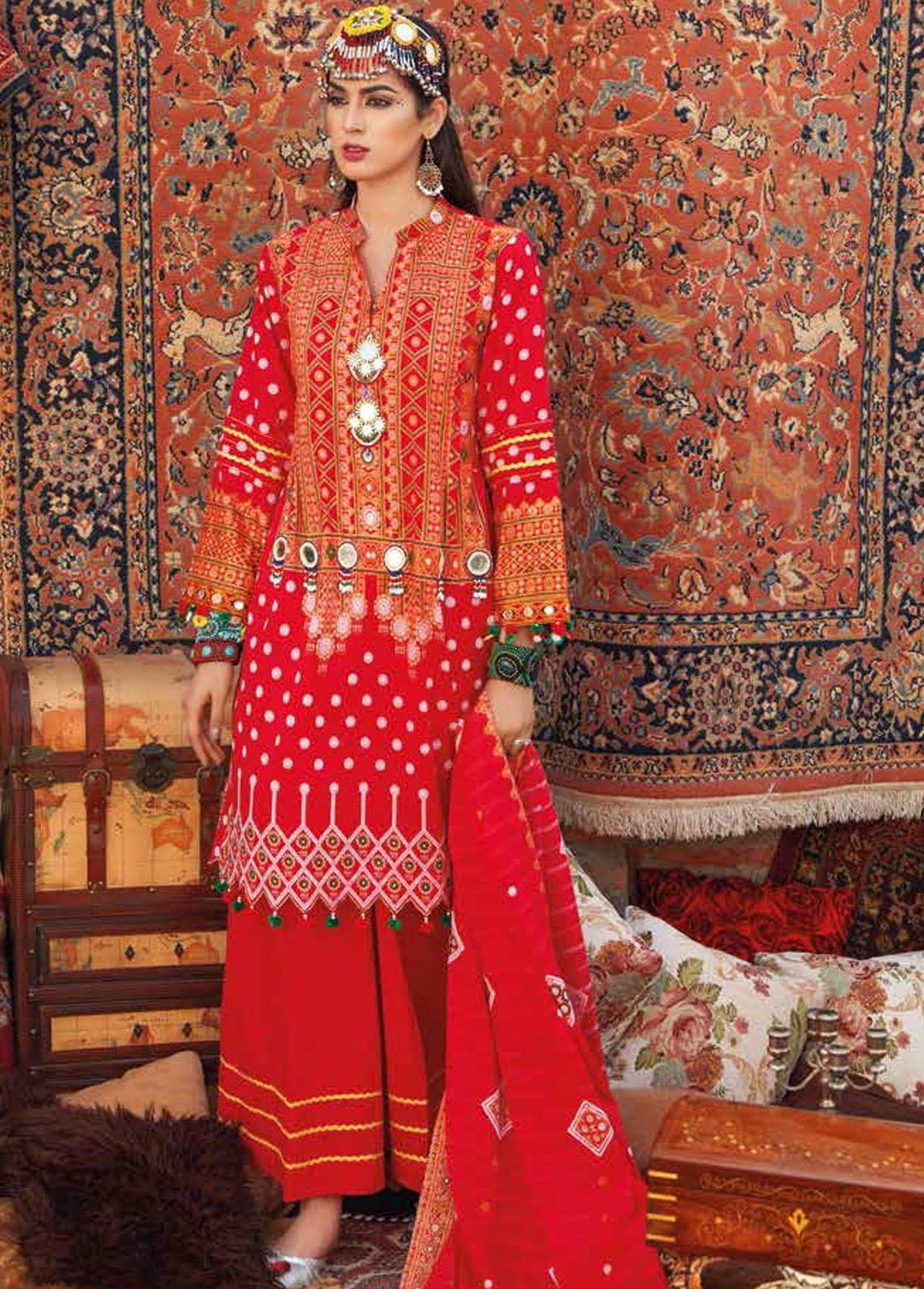 Gul Ahmed Embroidered Lawn Suits Unstitched 3 Piece GA22SB CL-1246 B - Summer Collection