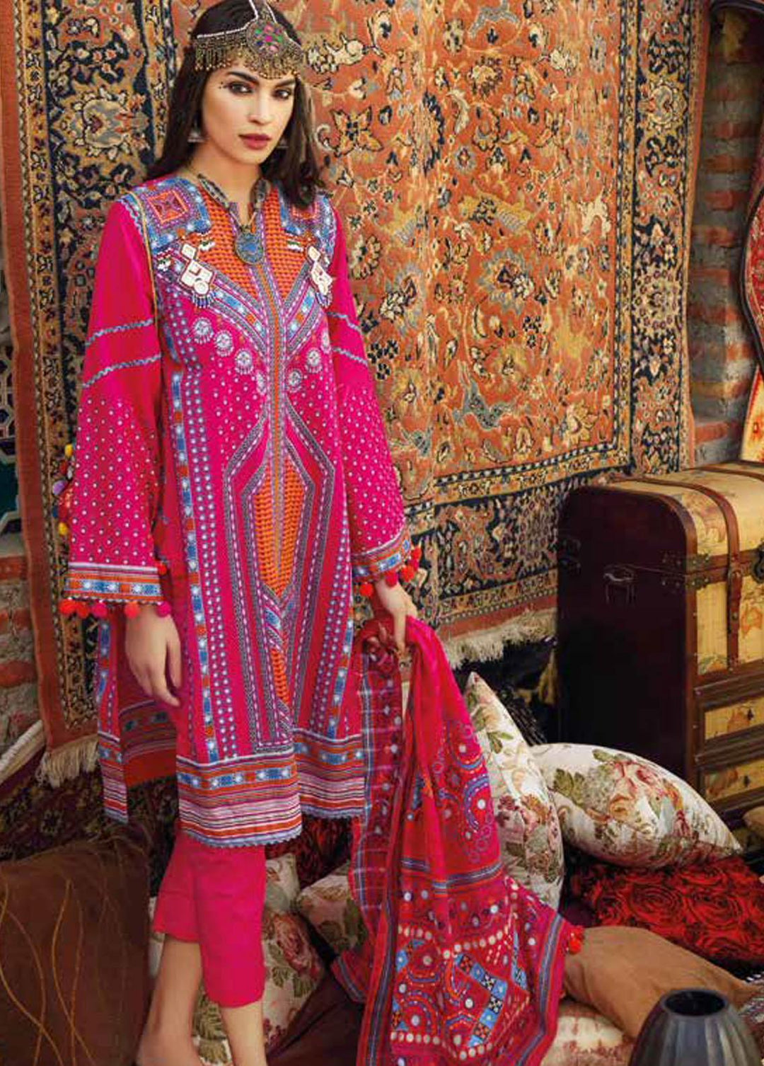 Gul Ahmed Embroidered Lawn Suits Unstitched 3 Piece GA22SB CL-1247 - Summer Collection