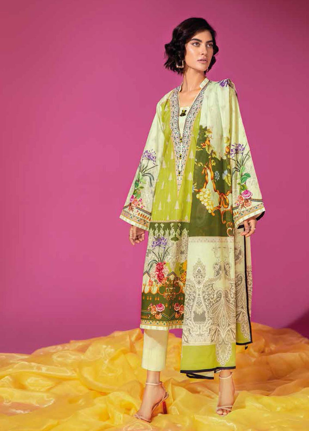 Gul Ahmed Printed Lawn Suits Unstitched 3 Piece GA22SB CL-12504 A - Summer Collection
