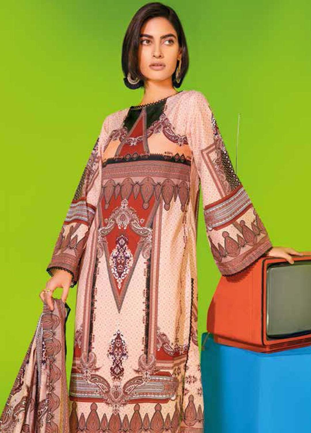 Gul Ahmed Printed Lawn Suits Unstitched 3 Piece GA22SB CL-12505 B - Summer Collection