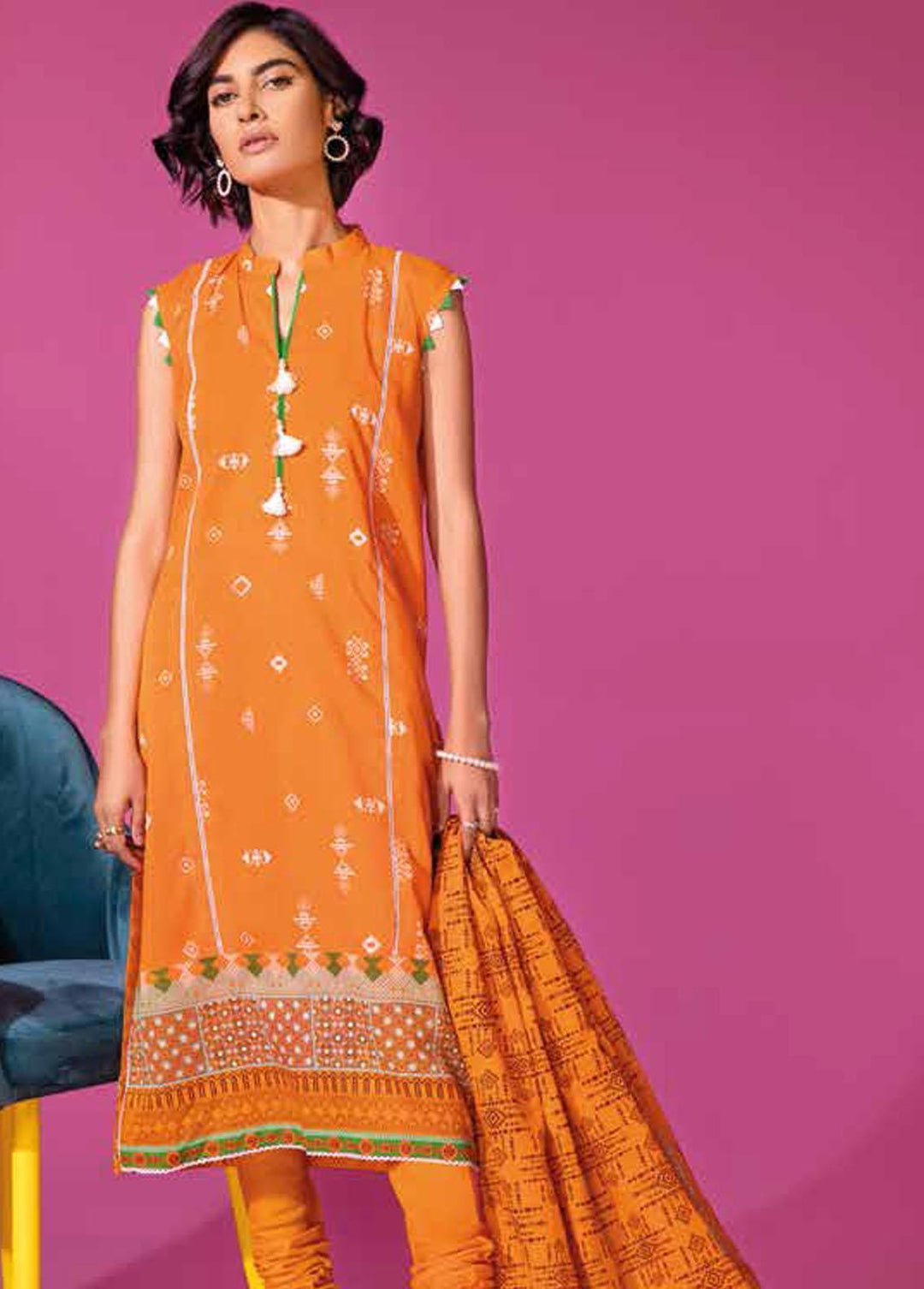 Gul Ahmed Printed Lawn Suits Unstitched 3 Piece GA22SB CL-12525 B - Summer Collection