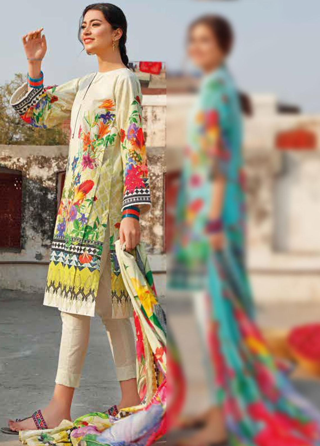 Gul Ahmed Printed Lawn Suits Unstitched 3 Piece GA22SB CL-1253 A - Summer Collection