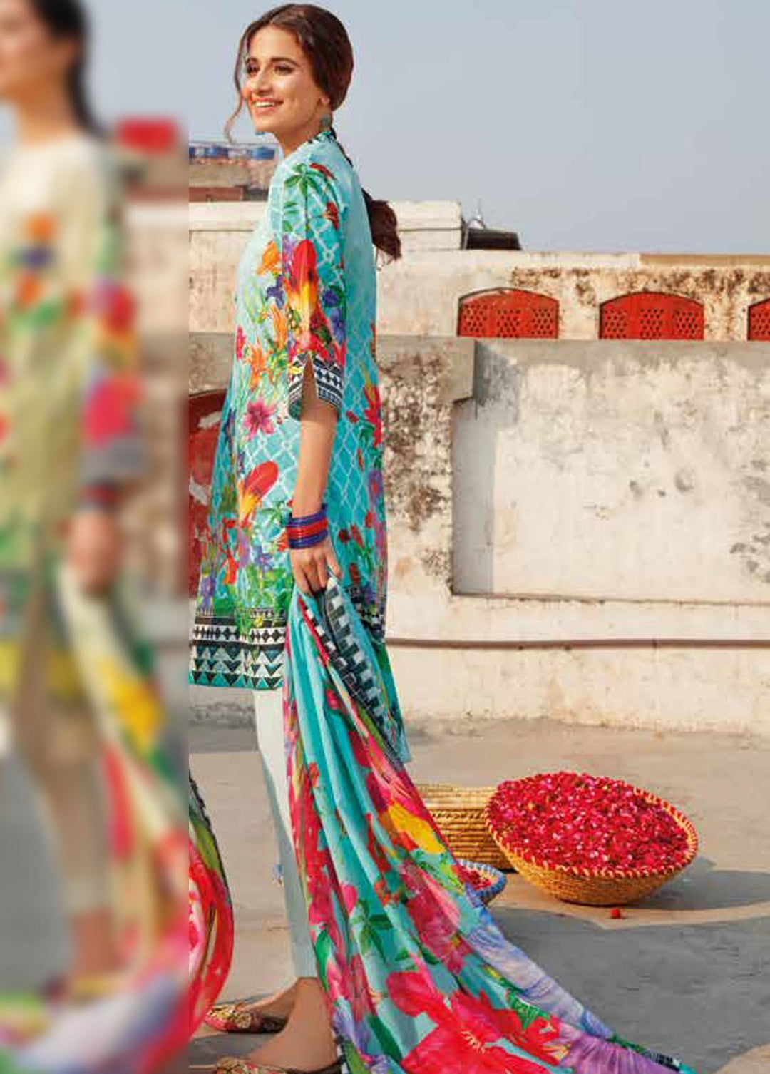 Gul Ahmed Printed Lawn Suits Unstitched 3 Piece GA22SB CL-1253 B - Summer Collection