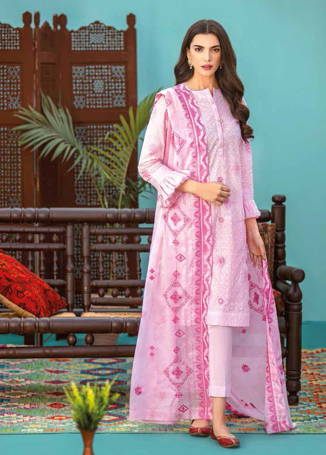Gul Ahmed Embroidered Lawn Suits Unstitched 3 Piece GA22SB CL-1286 - Summer Collection