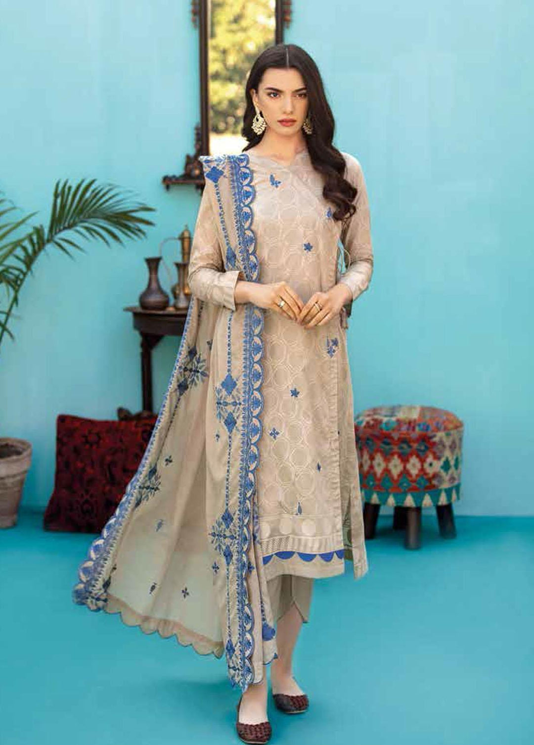 Gul Ahmed Embroidered Lawn Suits Unstitched 3 Piece GA22SB CL-1287 - Summer Collection