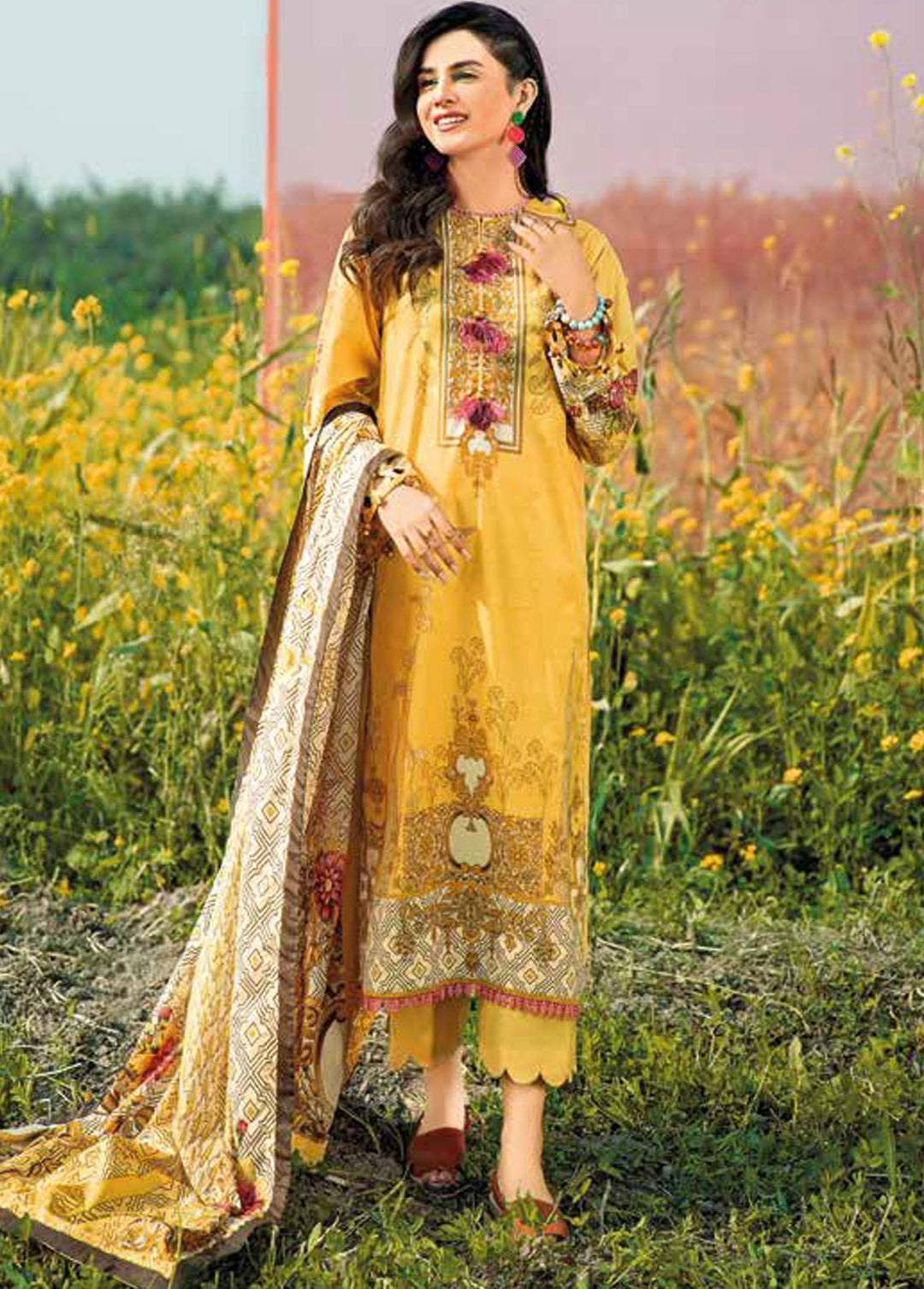 Gul Ahmed Printed Lawn Suits Unstitched 3 Piece GA22SB CL-22075 A - Summer Collection