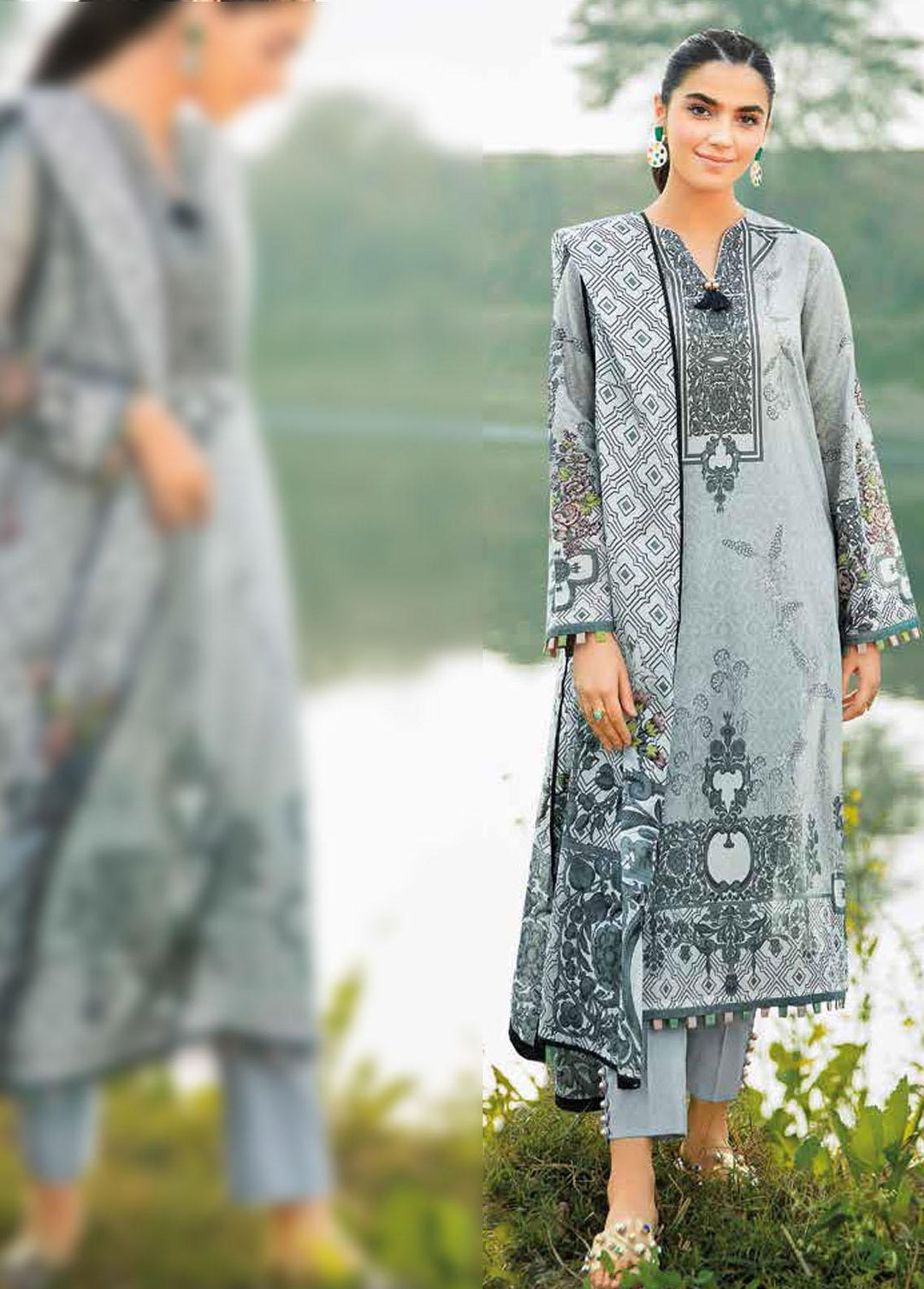 Gul Ahmed Printed Lawn Suits Unstitched 3 Piece GA22SB CL-22075 B - Summer Collection