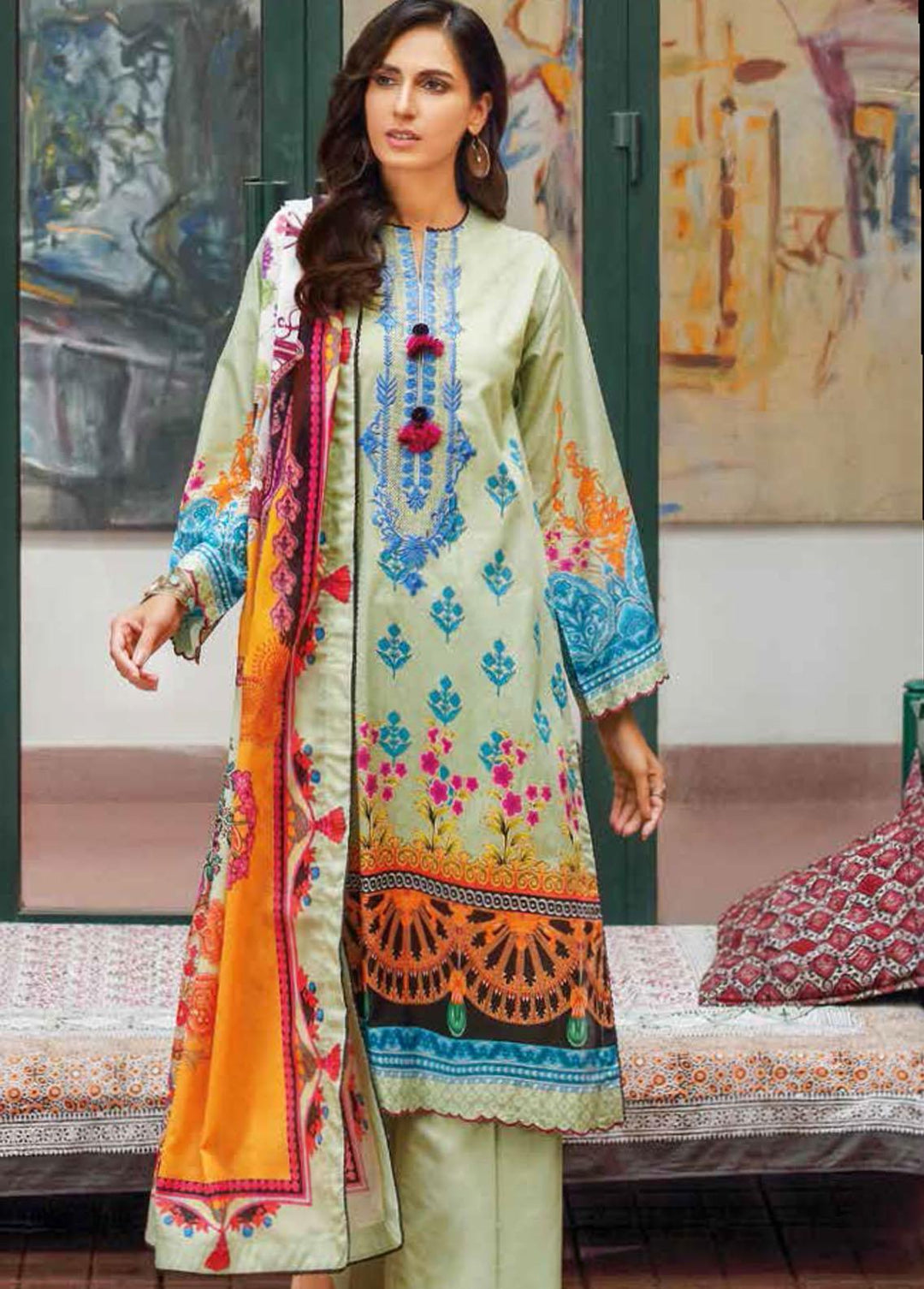 Gul Ahmed Embroidered Lawn Suits Unstitched 3 Piece GA22SB CL-22083 - Summer Collection