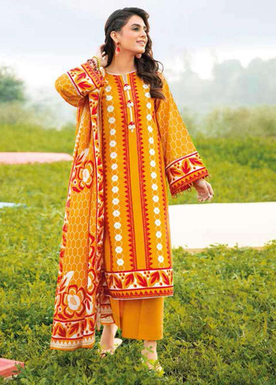 Gul Ahmed Printed Lawn Suits Unstitched 3 Piece GA22SB CL-22089 B - Summer Collection