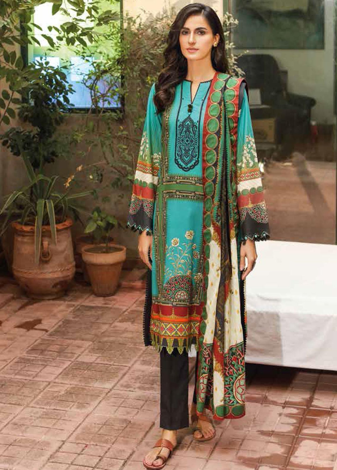 Gul Ahmed Embroidered Lawn Suits Unstitched 3 Piece GA22SB CL-22109 - Summer Collection